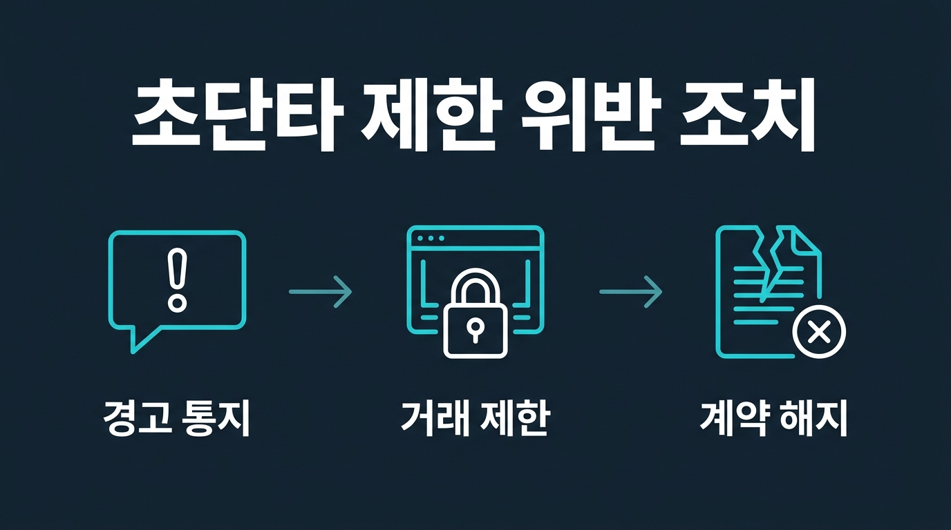 초단타 제한을 어겼을 때 어떤 조치가 취해지나? 설명 이미지