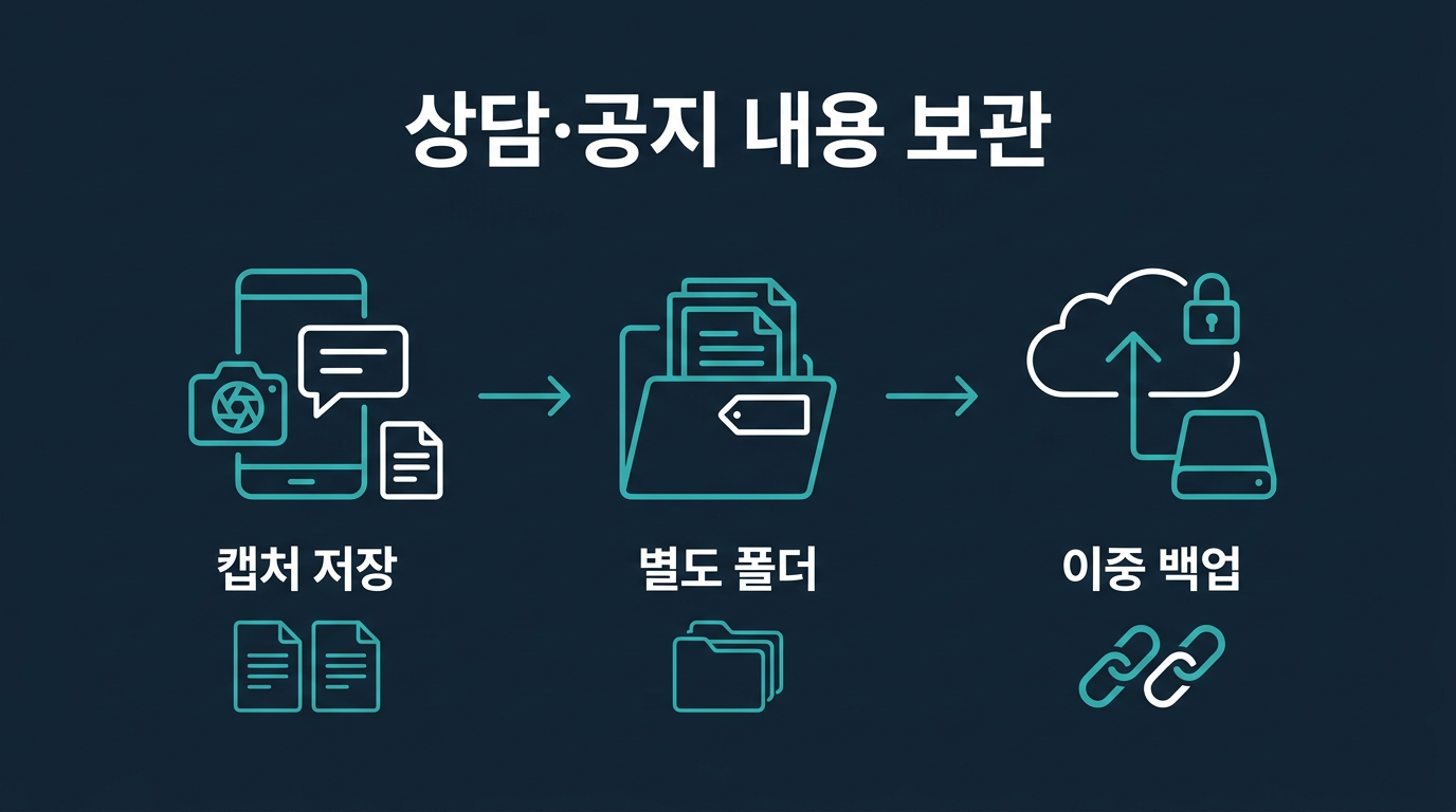 업체와의 상담·공지 내용은 어떻게 보관해야 하나? 설명 이미지
