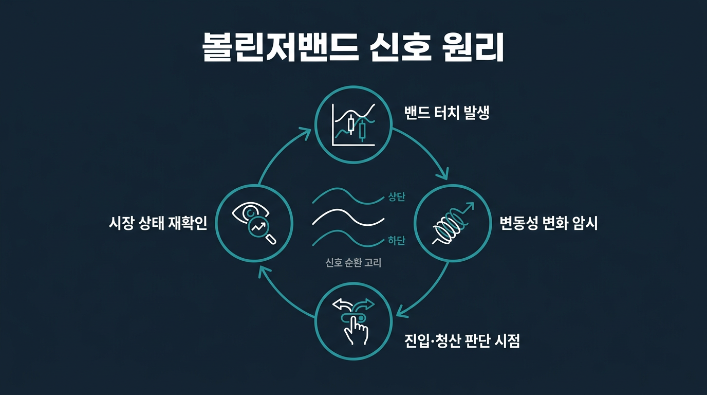 해외선물 대여계좌에서 볼린저밴드 터치는 왜 신호가 될까? 설명 이미지