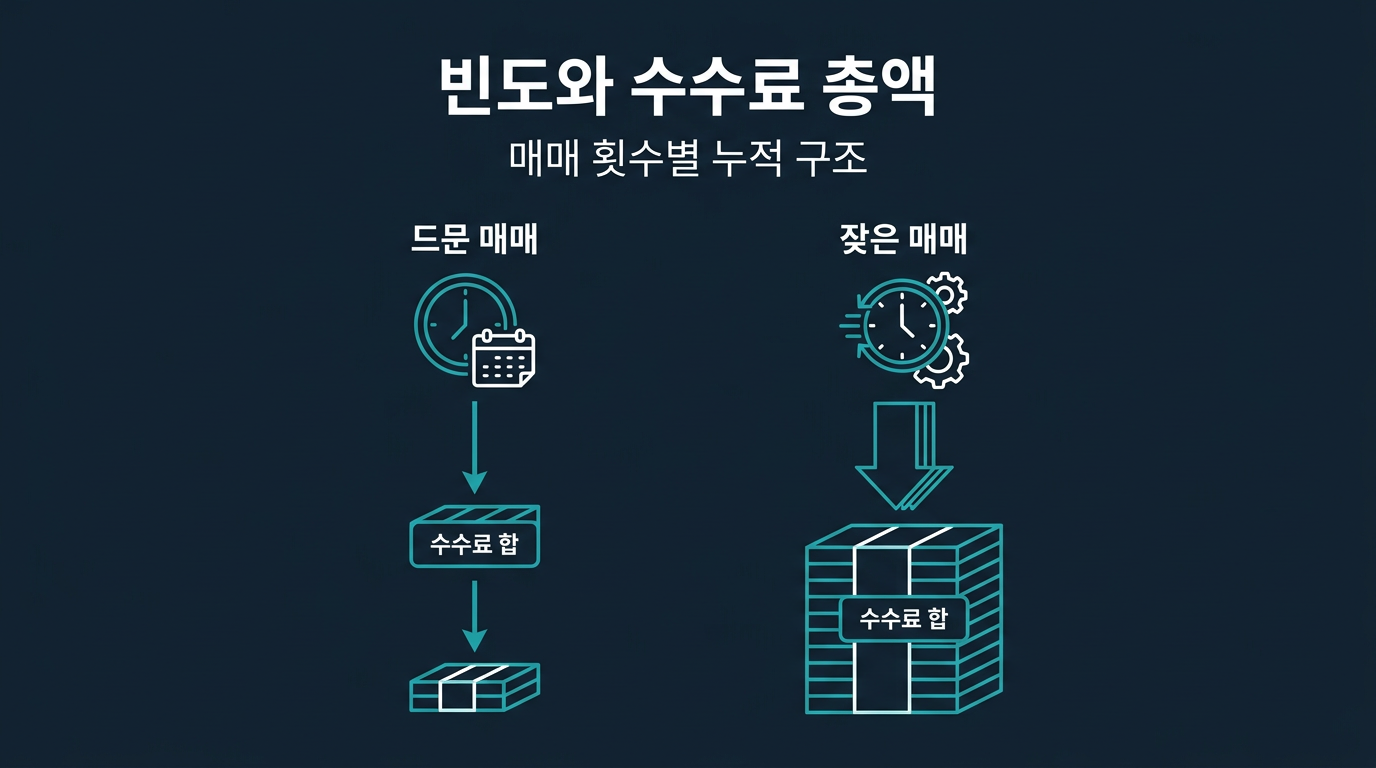 매매 빈도와 수수료 총액은 어떤 구조로 연결되나요? 설명 이미지