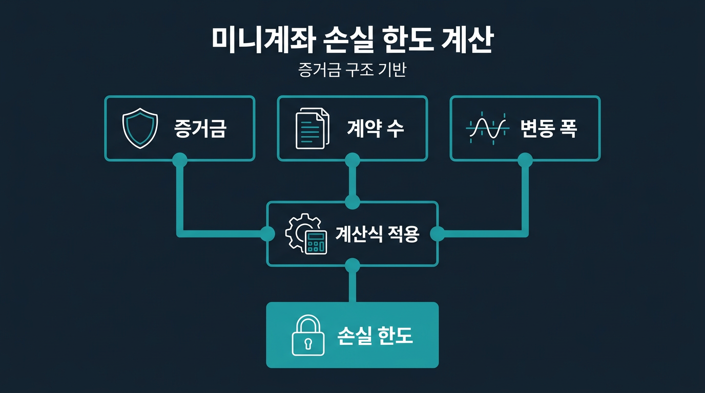 미니계좌 증거금 구조에서 손실 한도는 어떻게 계산하나? 설명 이미지
