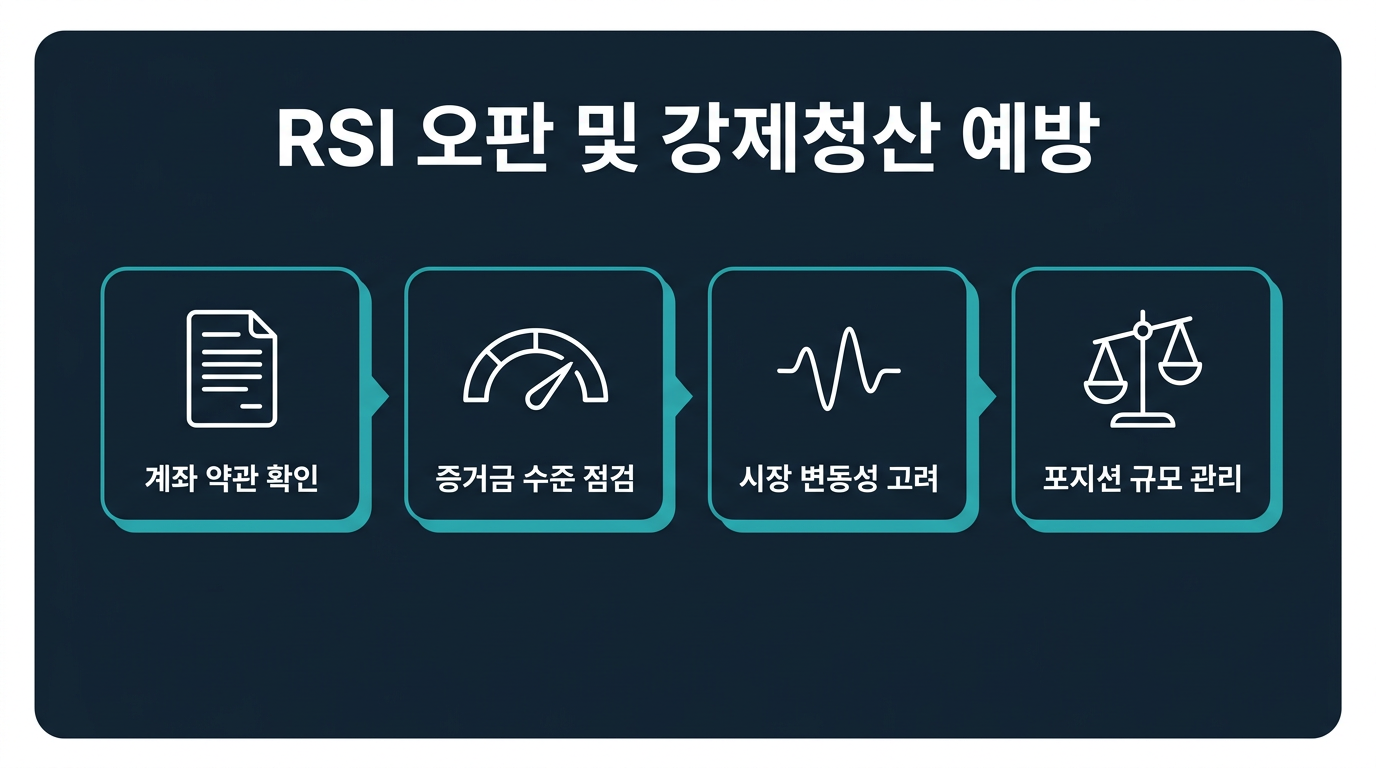 RSI 신호 오판으로 인한 강제 청산을 피하려면 무엇을 점검해야 하는가? 설명 이미지